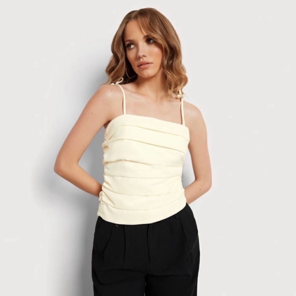 NEW Sam Edelman larkyn ruched tank top Size L